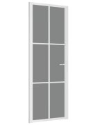 vidaXL Vnútorné dvere 76x2015 cm biele ESG sklo a hliník