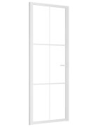 vidaXL Vnútorné dvere 76x2015 cm biele ESG sklo a hliník