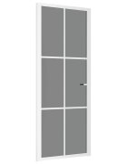 vidaXL Vnútorné dvere 83x2015 cm biele ESG sklo a hliník