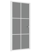 vidaXL Vnútorné dvere 93x2015 cm biele ESG sklo a hliník