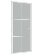 vidaXL Vnútorné dvere 93x2015 cm biele matné sklo a hliník