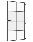 vidaXL Vnútorné dvere tenké čierne 1025x2015cm tvrdené sklo a hliník