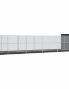 vidaXL Voliéra s nadstavcom strieborná 1037x203x216 cm oceľ