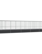 vidaXL Voliéra s nadstavcom strieborná 1039x207x212 cm oceľ