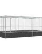 vidaXL Voliéra s nadstavcom strieborná 518x307x212 cm oceľ