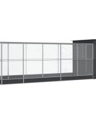 vidaXL Voliéra s nadstavcom strieborná 623x203x216 cm oceľ