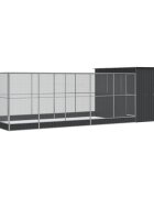 vidaXL Voliéra s nadstavcom strieborná 704x303x216 cm oceľ