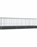 vidaXL Voliéra s nadstavcom strieborná 932x307x212 cm oceľ