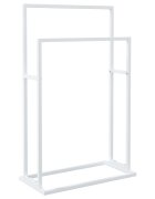 vidaXL Voľne stojaci stojan na uteráky biely 48x24x785 cm železo