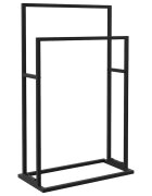 vidaXL Voľne stojaci vešiak na uteráky čierny 48x24x785 cm železo