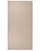 vidaXL Vonkajší koberec s plochým tkaním 100x200 cm hnedý pruhovaný