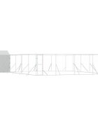 vidaXL Vonkajší koterec pre psov so strechou striebor. 10x10x25m oceľ