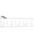 vidaXL Vonkajší koterec pre psov so strechou strieborný 10x2x25m oceľ