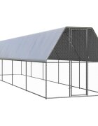 vidaXL Vonkajšia klietka pre sliepky 2x10x2 m pozinkovaná oceľ