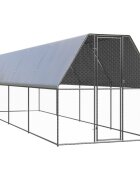 vidaXL Vonkajšia klietka pre sliepky 2x8x2 m pozinkovaná oceľ