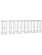 vidaXL Vonkajšia voliéra pre psy pozinkovaná oceľ 1694 m²