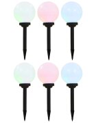 vidaXL Vonkajšie solárne lampy 6 ks 20 cm LED guľové RGB