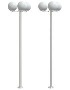 vidaXL Vonkajšie stojace lampy 2ks strieborné 215cm nehrdzavejúca oceľ