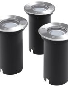 vidaXL Vonkajšie zápustné LED svietidlá 3 ks okrúhle
