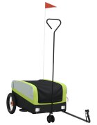 vidaXL Vozík za bicykel čierno zelený 30 kg železo