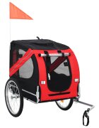 vidaXL Vozík za bicykel pre psa červeno čierny