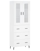 vidaXL Vysoká skrinka biela 695x34x180 cm spracované drevo