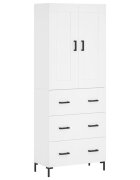 vidaXL Vysoká skrinka biela 695x34x180 cm spracované drevo