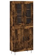 vidaXL Vysoká skrinka dymový dub 695x34x180 cm spracované drevo