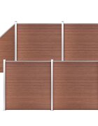 vidaXL WPC plot 4 štvorcové + 1 zošikmený diel 792x186 cm hnedý