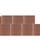 vidaXL WPC plot 7 štvorcových + 1 zošikmený diel 1311x186 cm hnedý