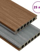 vidaXL WPC terasové dosky s príslušenstvom hnedo-sivé 25 m² 4 m