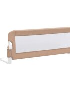 vidaXL Zábrana na detskú posteľ sivohnedá 120x42 cm polyester