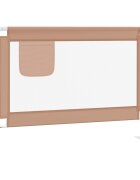 vidaXL Zábrana na detskú posteľ sivohnedá 90x25 cm látka