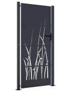 vidaXL Záhradná brána antracitová 100x200 cm oceľový dizajn s trávou