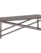 vidaXL Záhradná lavica sivá 120 cm polyratanová