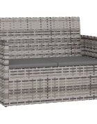 vidaXL Záhradná lavička s vankúšmi sivá 105 cm polyratan