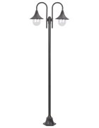 vidaXL Záhradná stĺpová lampa E27 220 cm hliníková 2-lampáše bronzová
