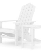 vidaXL Záhradná stolička Adirondack so stolíkom HDPE biela