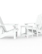 vidaXL Záhradná stolička Adirondack so stolíkom HDPE biela