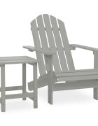 vidaXL Záhradná stolička Adirondack so stolíkom jedľový masív sivá