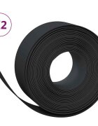 vidaXL Záhradné obruby 2 ks čierne 10 m 20 cm polyetylén