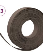 vidaXL Záhradné obruby 3 ks hnedé 10 m 10 cm polyetylén