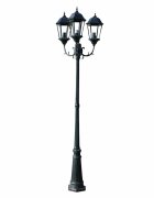 vidaXL Záhradné trojramenné stĺpové svietidlo Brighton tmavo zelené/čierne 230 cm