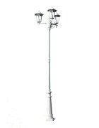 vidaXL Záhradné trojramenné stĺpové svietidlo Kingston biele 215 cm