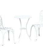 vidaXL Záhradný bistro set 3 ks Biela Hliník