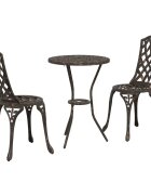 vidaXL Záhradný bistro set 3 ks Bronzová Hliník