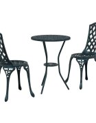vidaXL Záhradný bistro set 3 ks Zelená Hliník