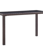 vidaXL Záhradný stôl hnedý 123x60x74 cm polyratanový