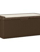 vidaXL Záhradný úložný box s podsedákom hnedý 350 l PP