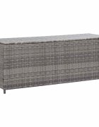 vidaXL Záhradný úložný box sivý 150x50x60 cm polyratan